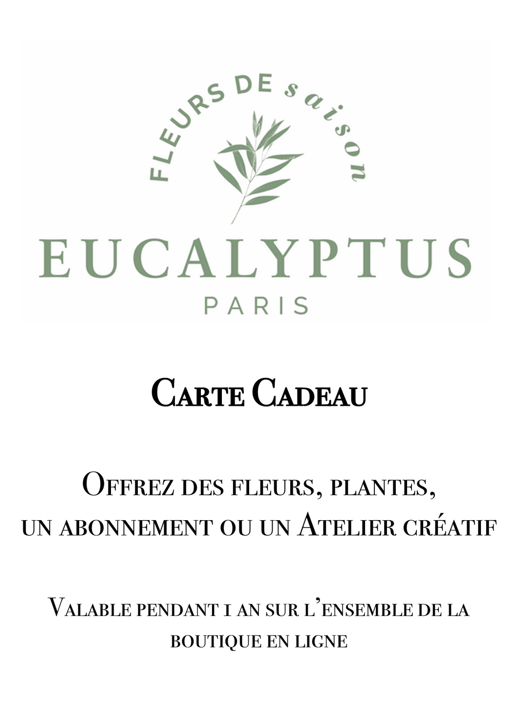 carte cadeau eucalyptus paris