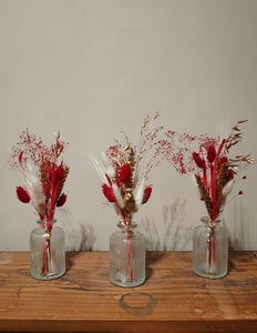 Trio de Vases de Fleurs séchées